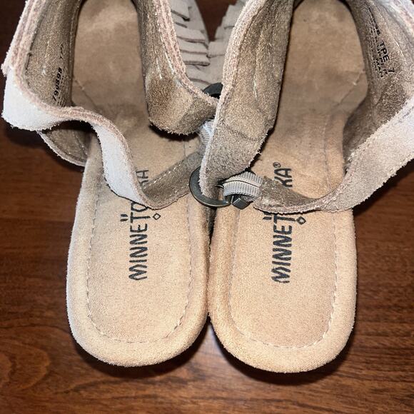 Minnetonka Ashley Fringe Espadrille Wedge Sandals Size 7 - Picture 5 of 5